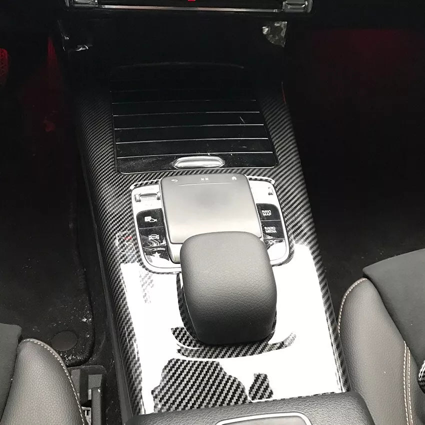 ABS CARBON CONSOLE GEAR BOX COVER PANEL FOR MERCEDES A CLA CLASS W177 C118 19-24